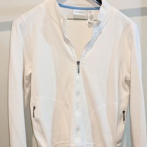 LIZ CLAIBORNE WHITE ZIP UP